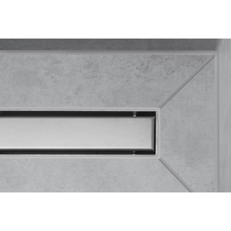 Chrome Stainless Steel Linear Tileable Shower Drain with Adjustable Frame