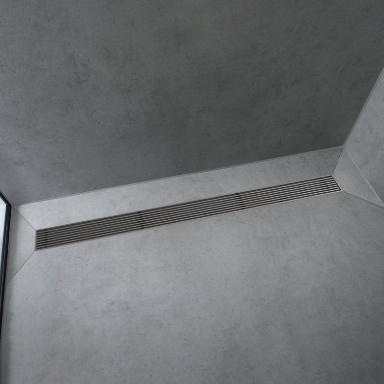 Brushed Stainless Steel Linear Grid Shower Drain
