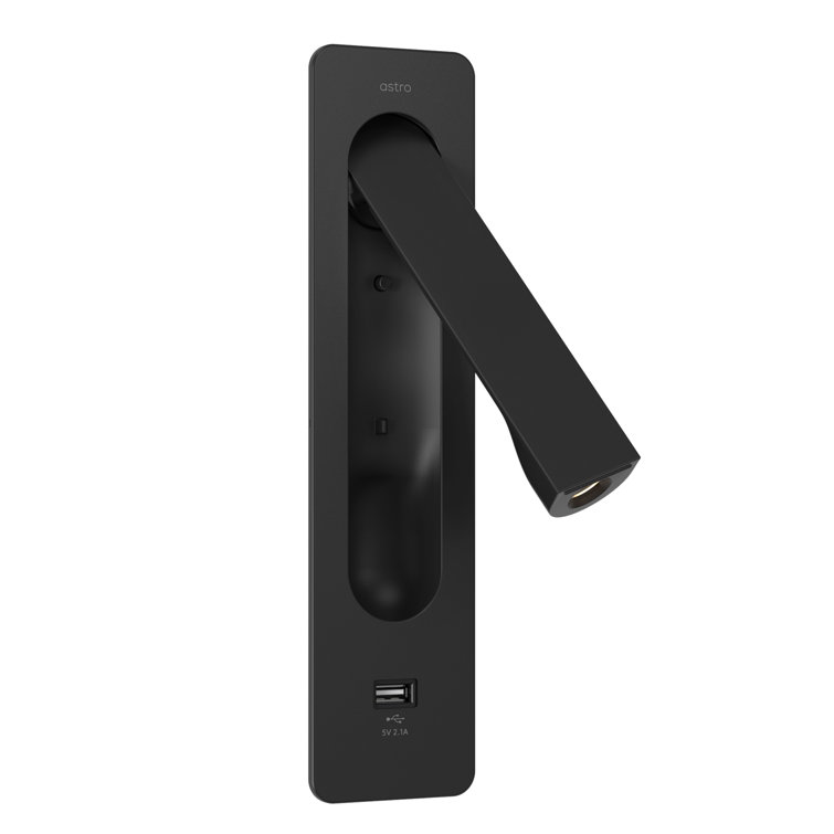Keta Contemporary Black Zinc LED Reading Sconce