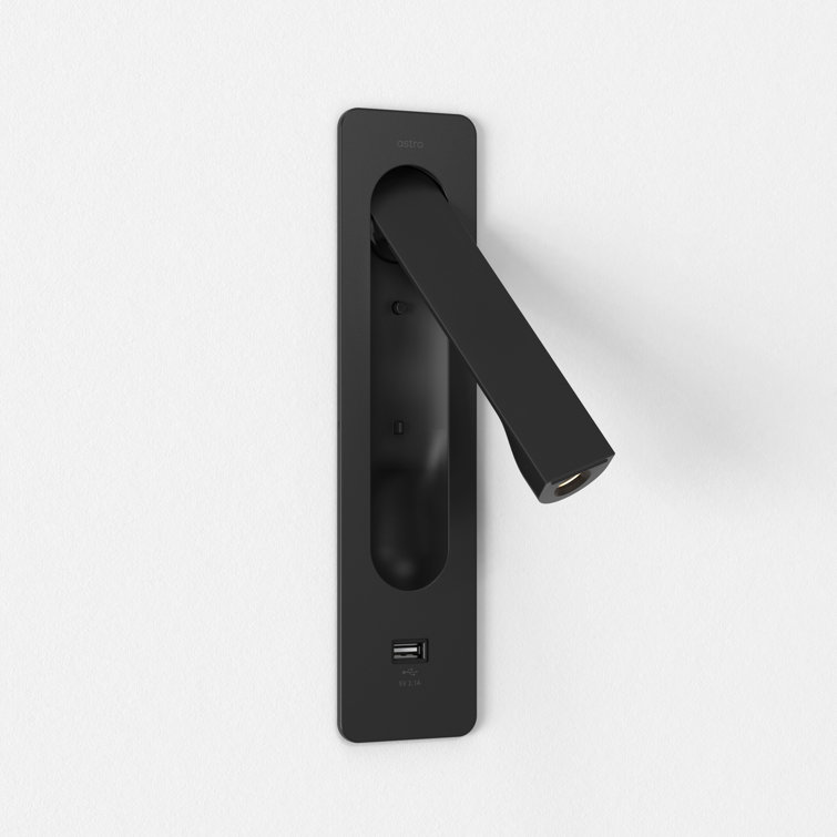 Keta Contemporary Black Zinc LED Reading Sconce