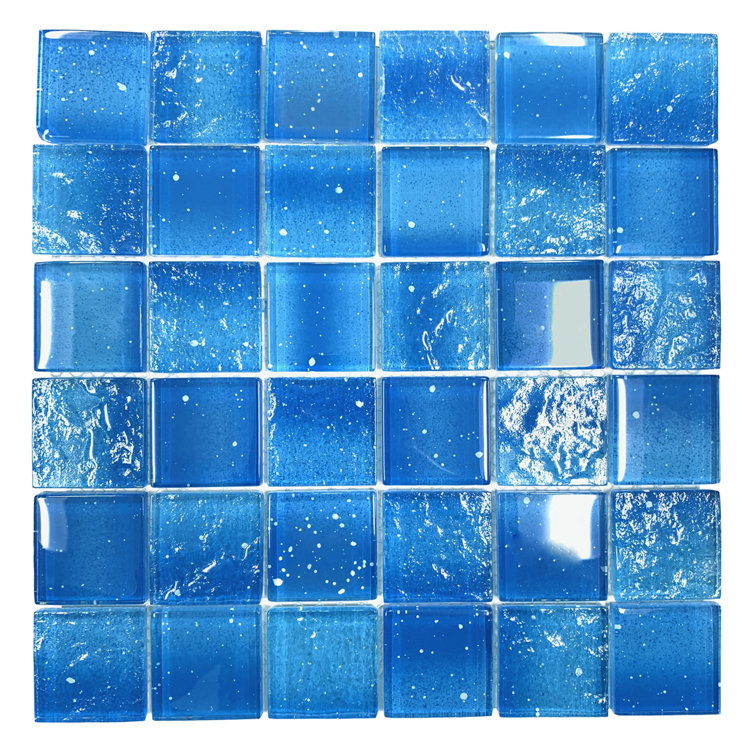 Ocean Whisper Blue Glass Mosaic Wall Tile