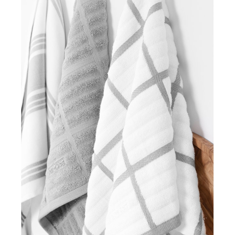 Gray Jacquard Kitchen Gift Set with Mitt and Towels