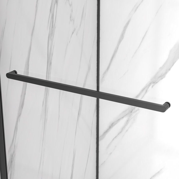 Alexandria 60" Black Framed Sliding Shower Kit with Clear Glass
