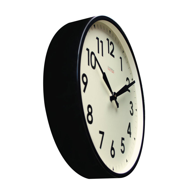 18'' Black and White Metal Wall Clock with Silent Quartz Movement