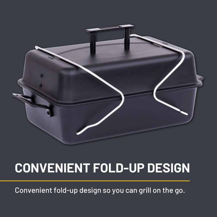 Compact Black Portable Propane Gas Grill with Chrome Grid