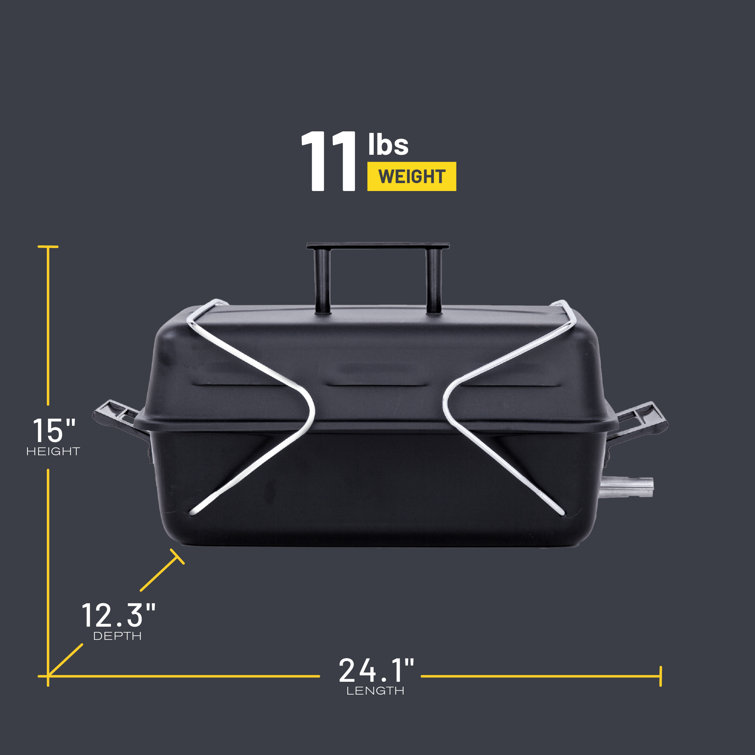 Compact Black Portable Propane Gas Grill with Chrome Grid