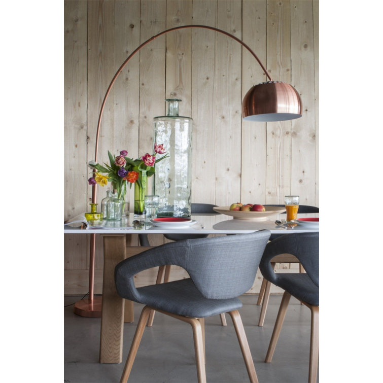 Adjustable Arc Floor Lamp in Yellow and Gold Metal