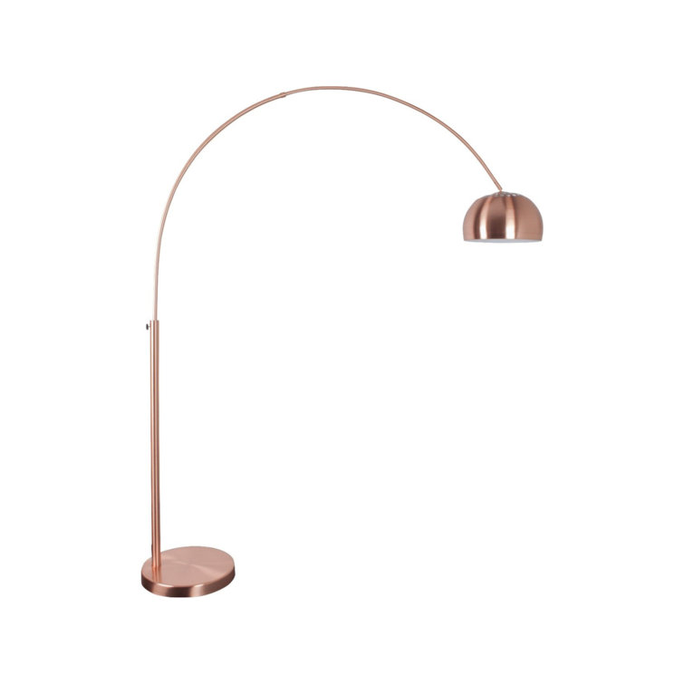 Adjustable Arc Floor Lamp in Yellow and Gold Metal