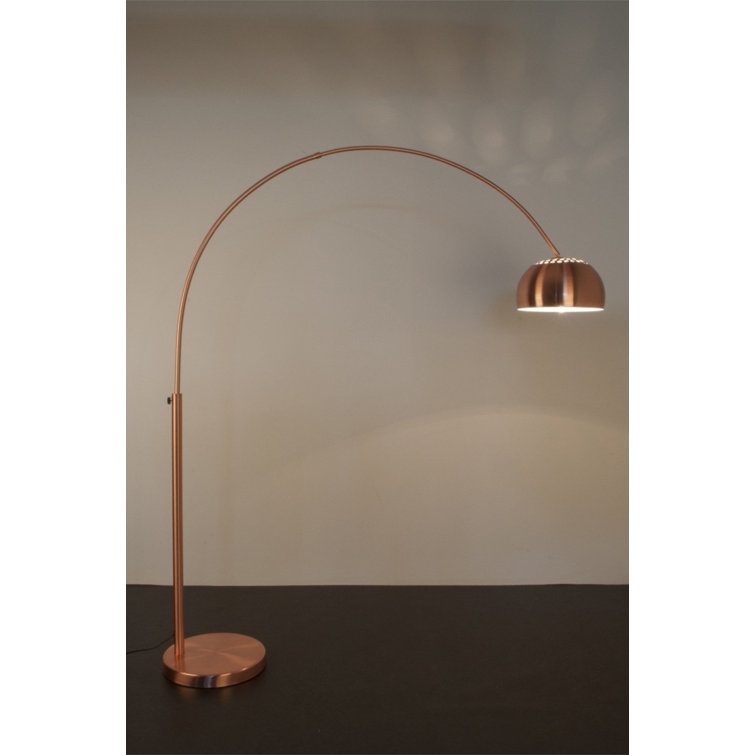 Adjustable Arc Floor Lamp in Yellow and Gold Metal