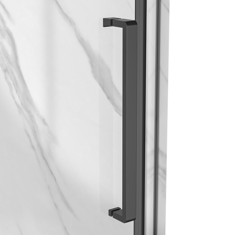 Capri 38" Black Aluminum Neo-Angle Shower Kit