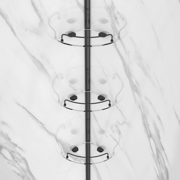 Capri 38" Black Aluminum Neo-Angle Shower Kit