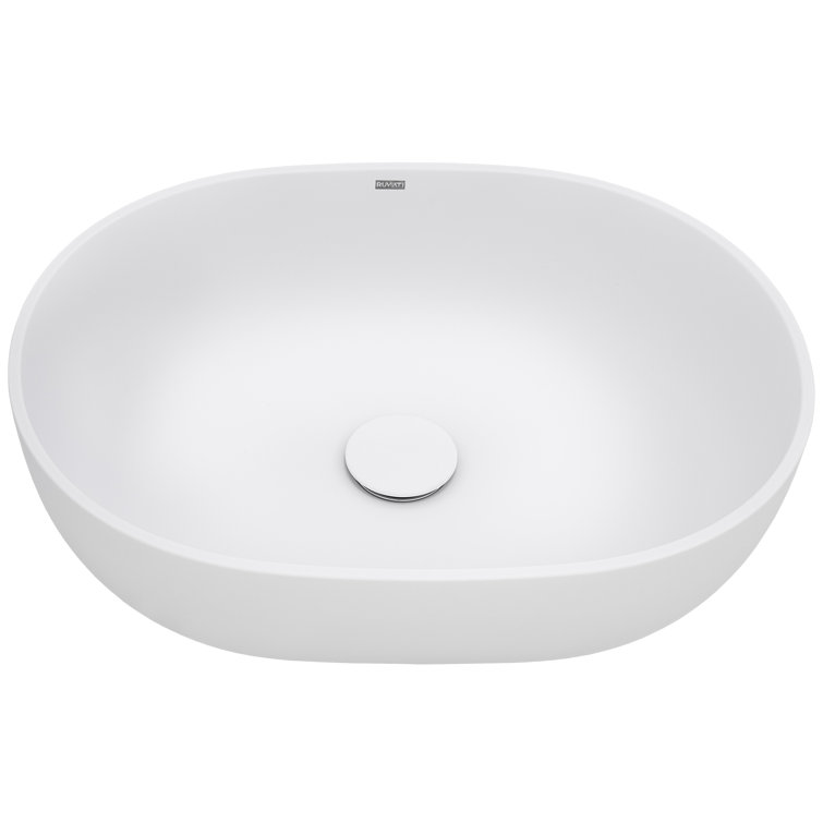 Ruvati 28" White Stone Above-Counter Vessel Sink