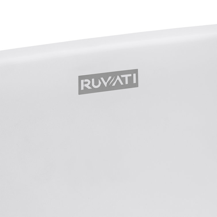 Ruvati 28" White Stone Above-Counter Vessel Sink
