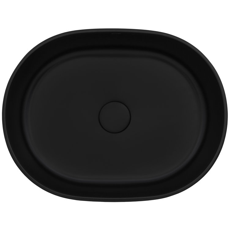 Matte Black 28" Stone Above-Counter Vessel Sink