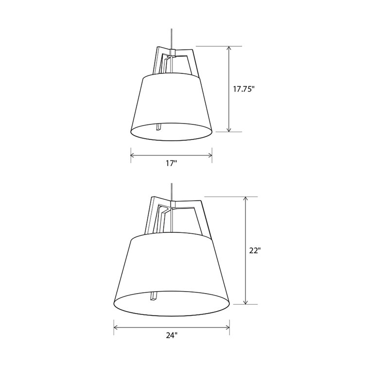 Eco-Friendly Distressed Brass & Walnut 22" LED Pendant Light