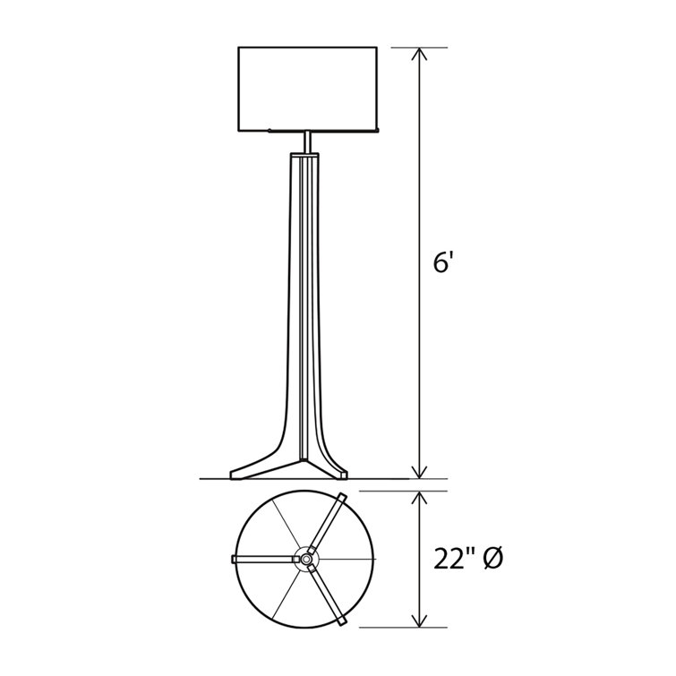 Forma 72'' Brushed Aluminum Maple Floor Lamp with White Linen Shade