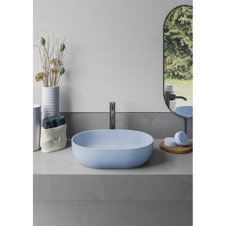 Matte Black 28" Stone Above-Counter Vessel Sink