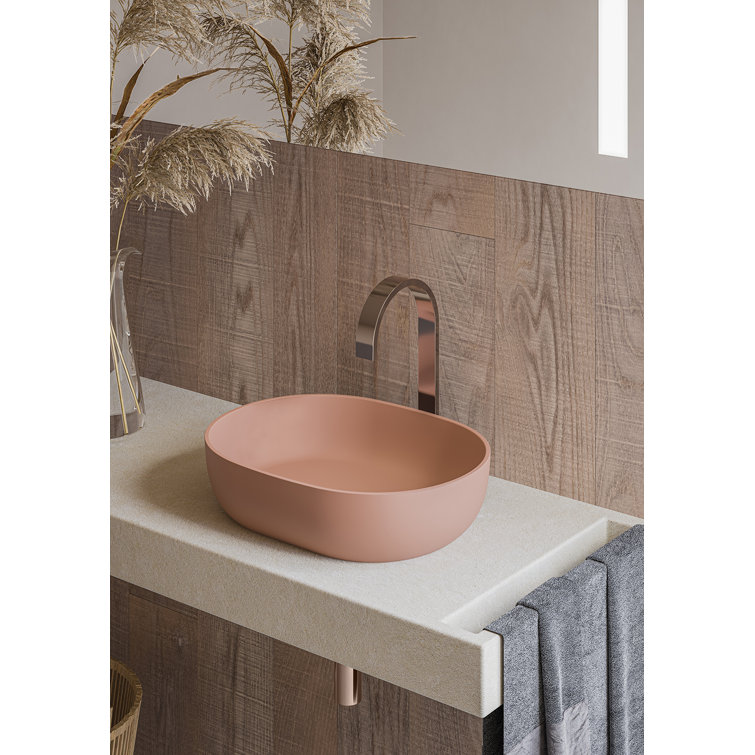 Matte Black 28" Stone Above-Counter Vessel Sink