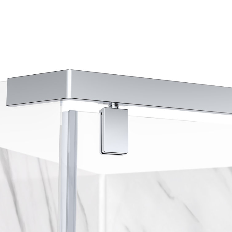 Capri 38'' Chrome Neo-Angle Shower Kit with Marble Pattern