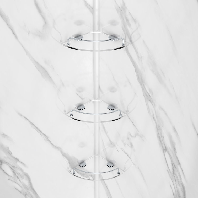Capri 38'' Chrome Neo-Angle Shower Kit with Marble Pattern