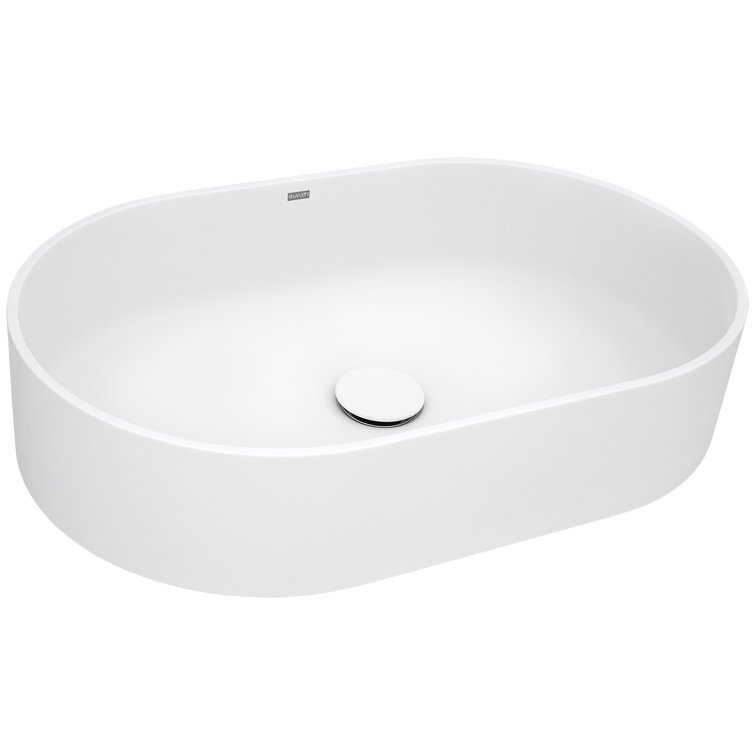 Ruvati 28-Inch Matte White Stone Above-Counter Vessel Sink