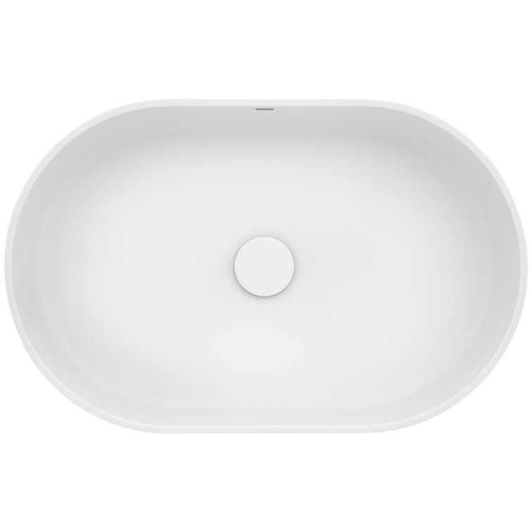 Ruvati 28-Inch Matte White Stone Above-Counter Vessel Sink