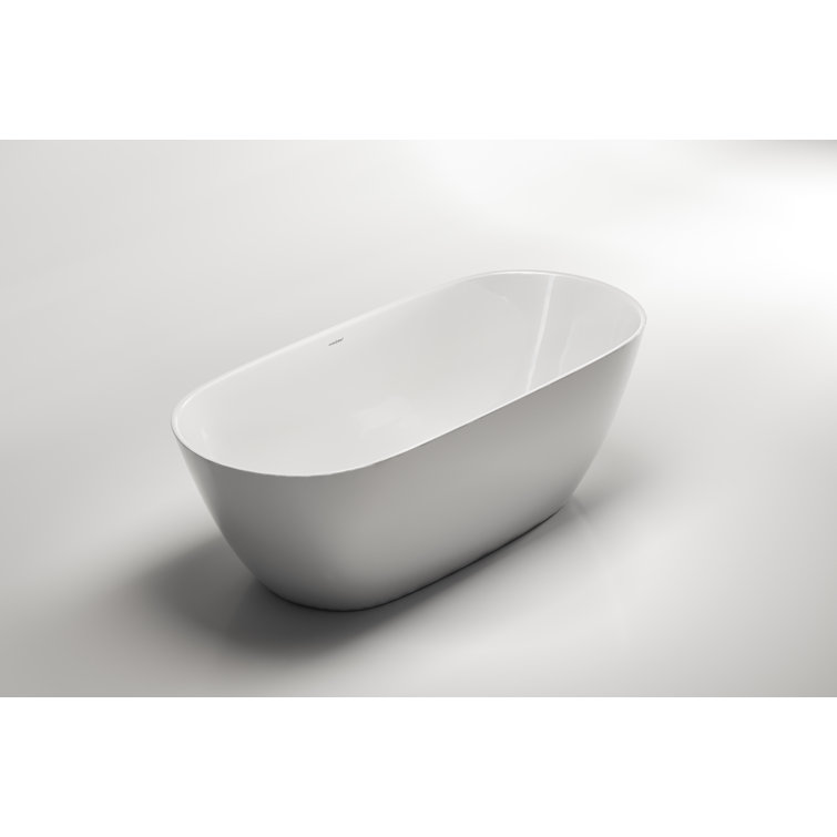 Lussari 60" White Freestanding Soaking Bathtub