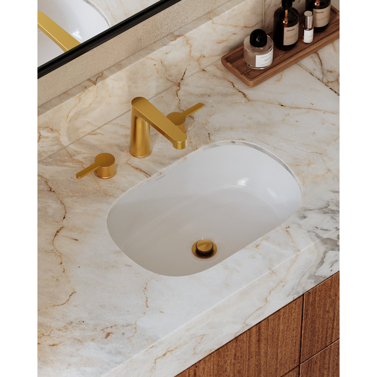 Matte White Stone Oval Undermount Bathroom Sink