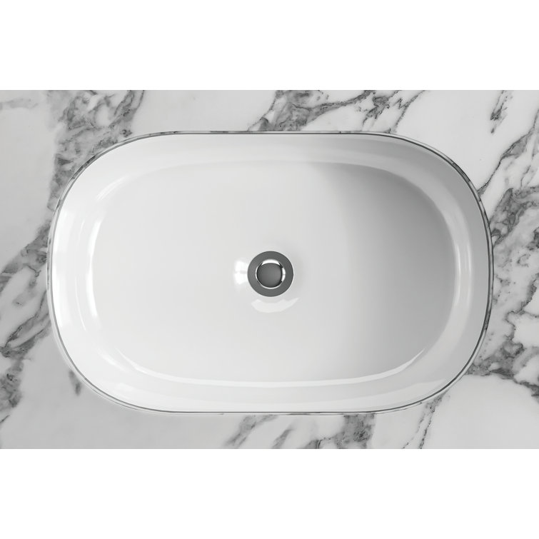 Matte White Stone Oval Undermount Bathroom Sink