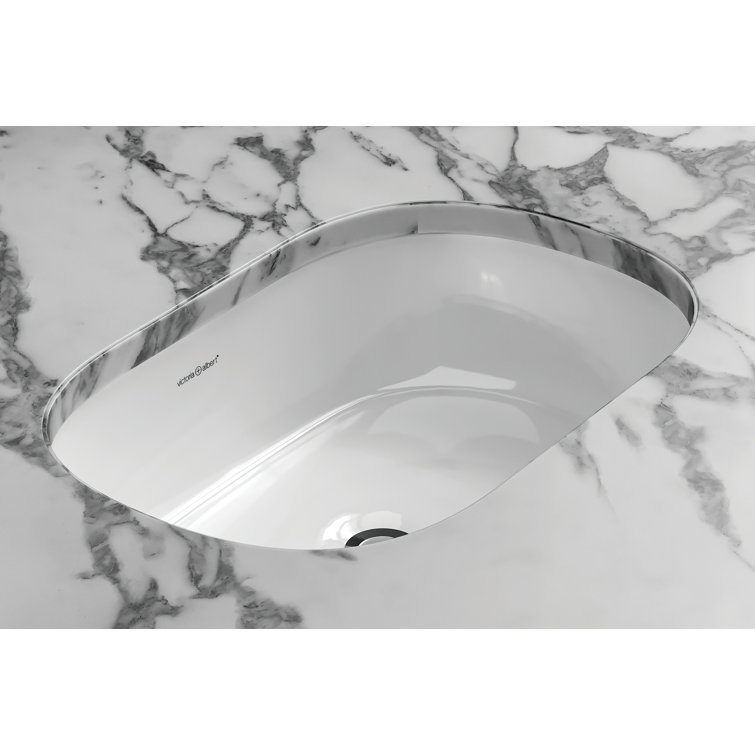 Matte White Stone Oval Undermount Bathroom Sink