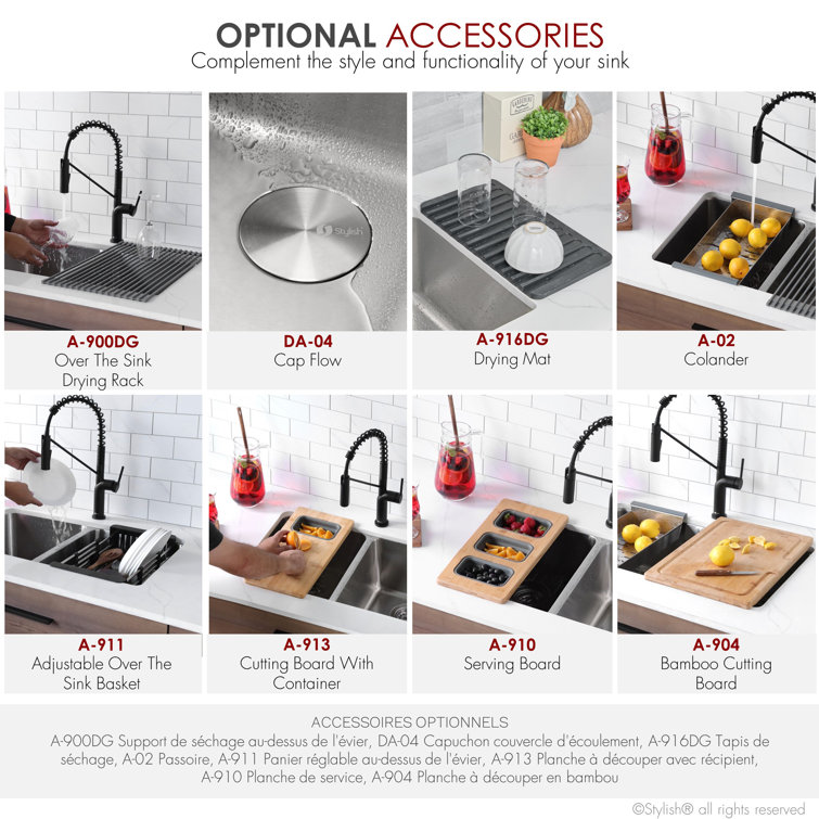 Stylish 29" Stainless Steel Double Bowl Drop-In Kitchen Sink