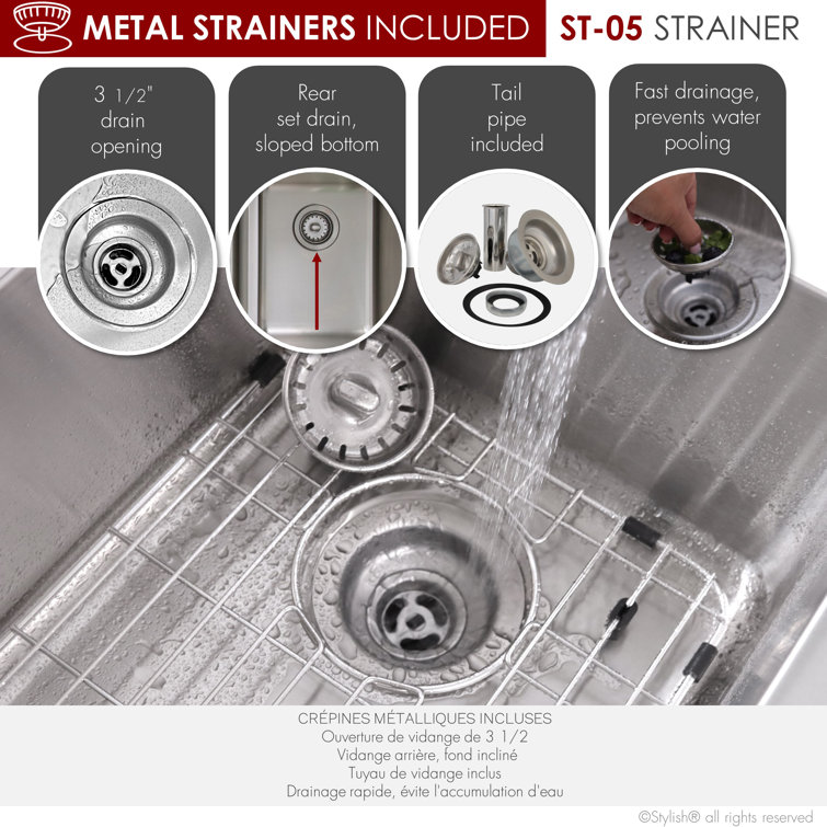Stylish 29" Stainless Steel Double Bowl Drop-In Kitchen Sink