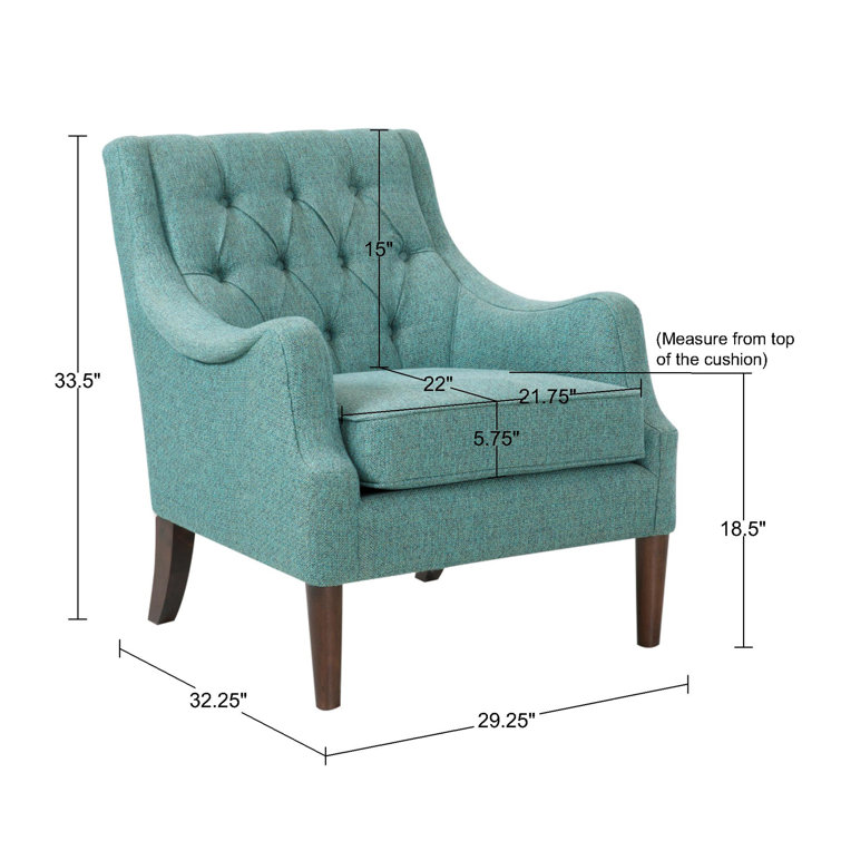 Teal Handcrafted Solid Wood Accent Chair