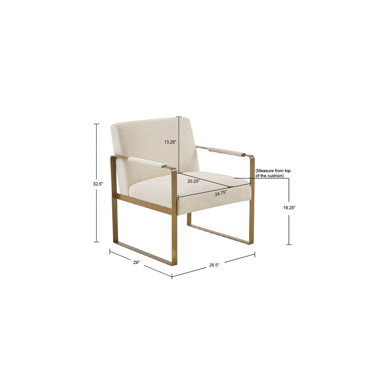 Cream Velvet & Antique Gold Metal Luxe Accent Chair