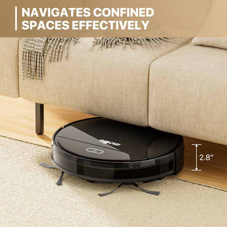 Black Cordless Bagless Robot Vacuum with HEPA Filter