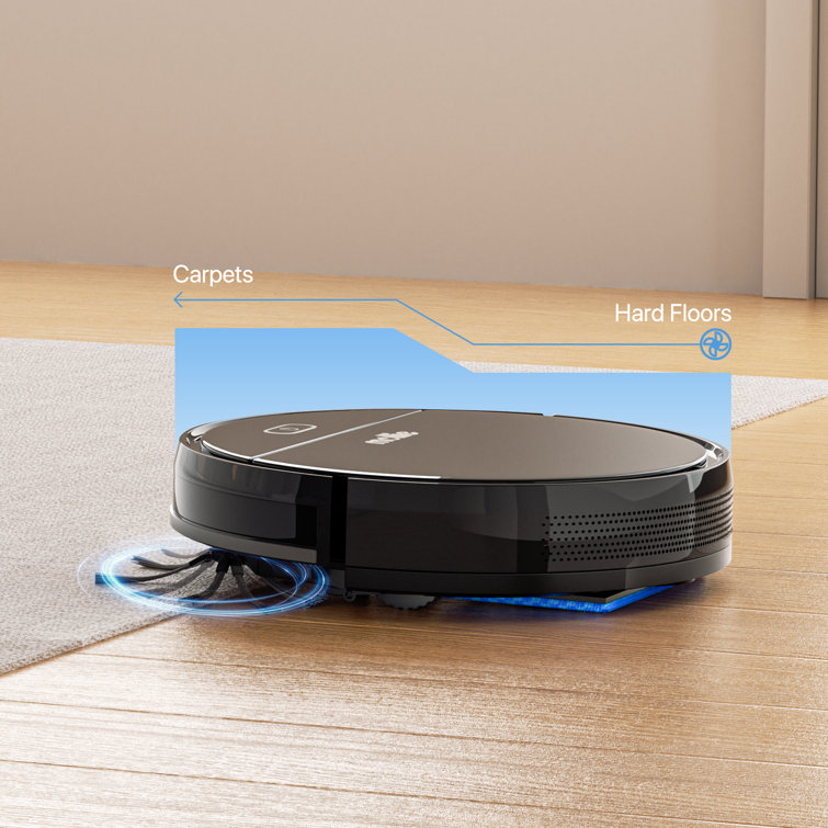 Black Cordless Bagless Robot Vacuum with HEPA Filter