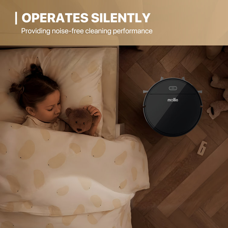 Black Cordless Bagless Robot Vacuum with HEPA Filter