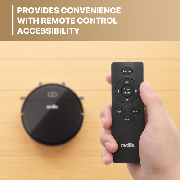 Black Cordless Bagless Robot Vacuum with HEPA Filter