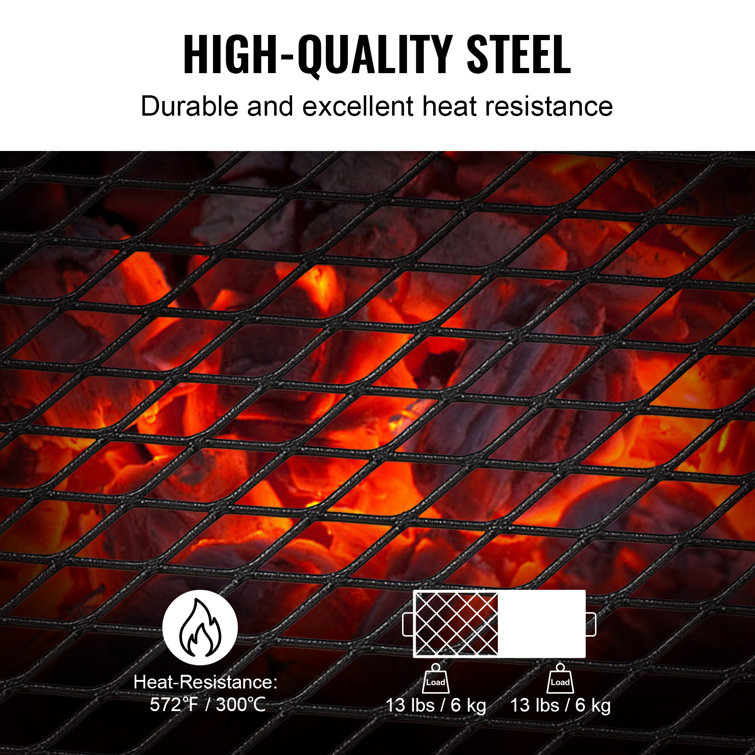 22'' Black Premium Steel Folding Campfire Grill with Storage Bag