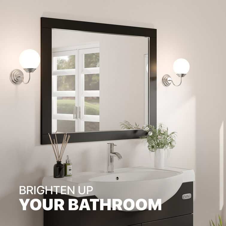 Aberdeen 36" Espresso Wood Framed Bathroom Vanity Mirror