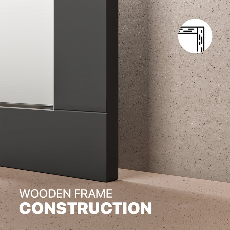 Aberdeen 36" Espresso Wood Framed Bathroom Vanity Mirror