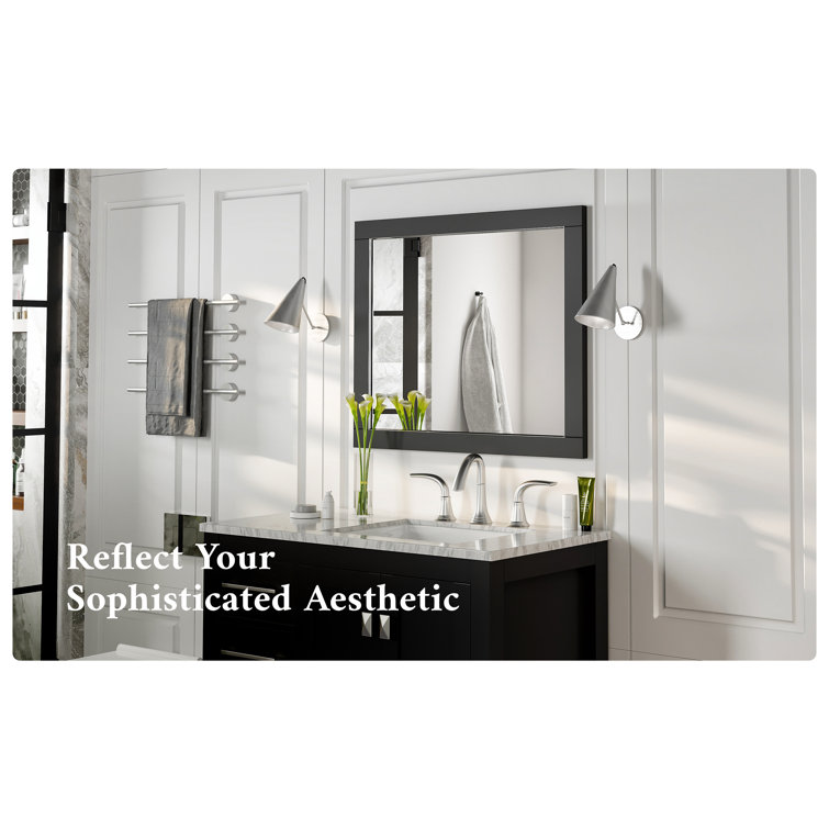 Aberdeen 36" Espresso Wood Framed Bathroom Vanity Mirror