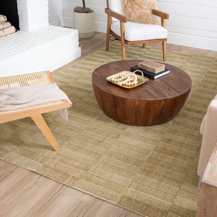 Handmade Flint Wool Rectangular Stripe Area Rug 5' x 8'
