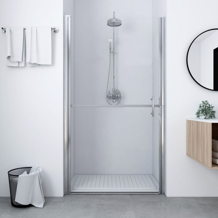 Clear Tempered Glass Shower Door with Aluminum Frame