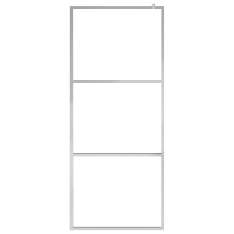 Modern Half Frosted ESG Glass Walk-In Shower Wall with Aluminum Frame