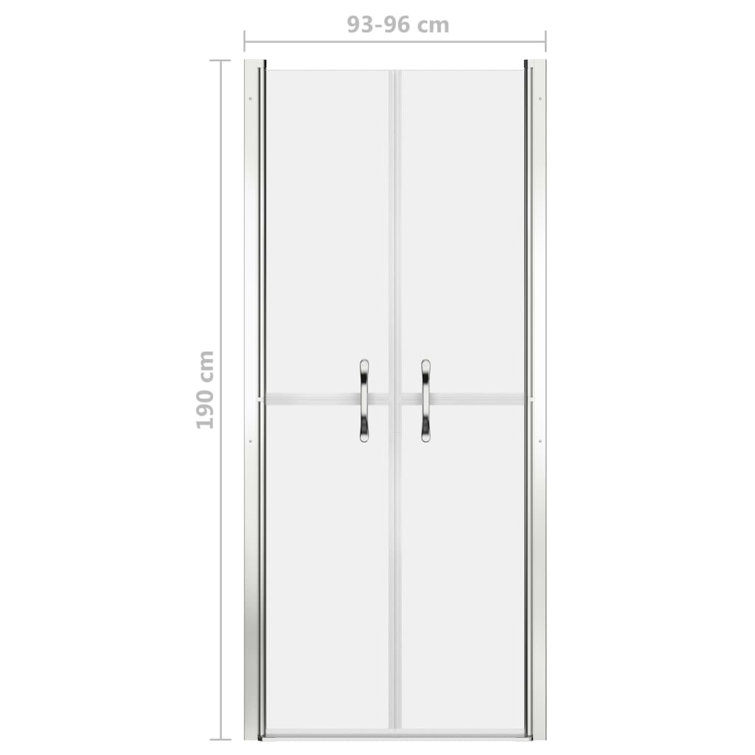 Frosted ESG Glass and Aluminum Frame Shower Door, 37.8'' x 74.8''