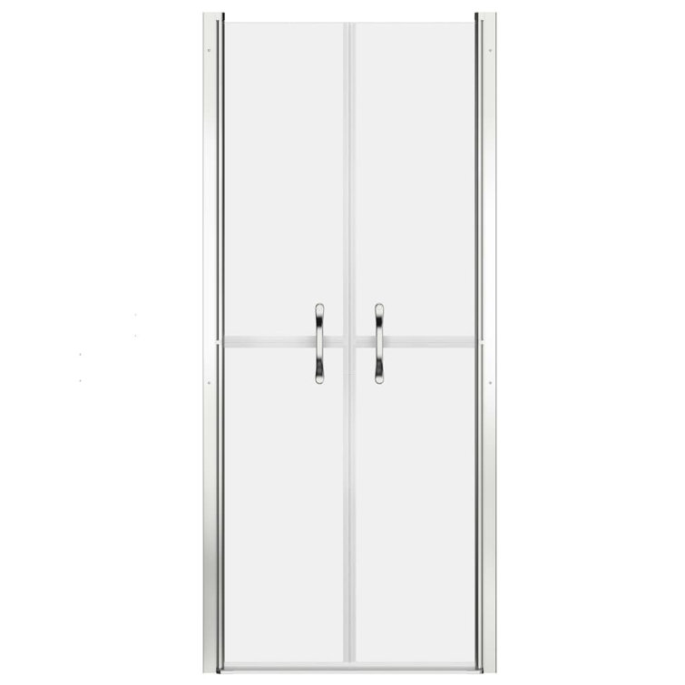 35.8'' x 74.8'' Frosted ESG Glass Aluminum Framed Shower Door