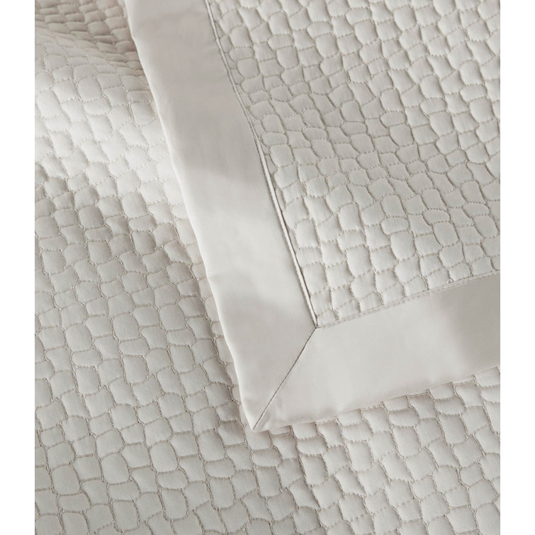 Pearl Queen Quilted Cotton Coverlet with Poly Fiber Fill