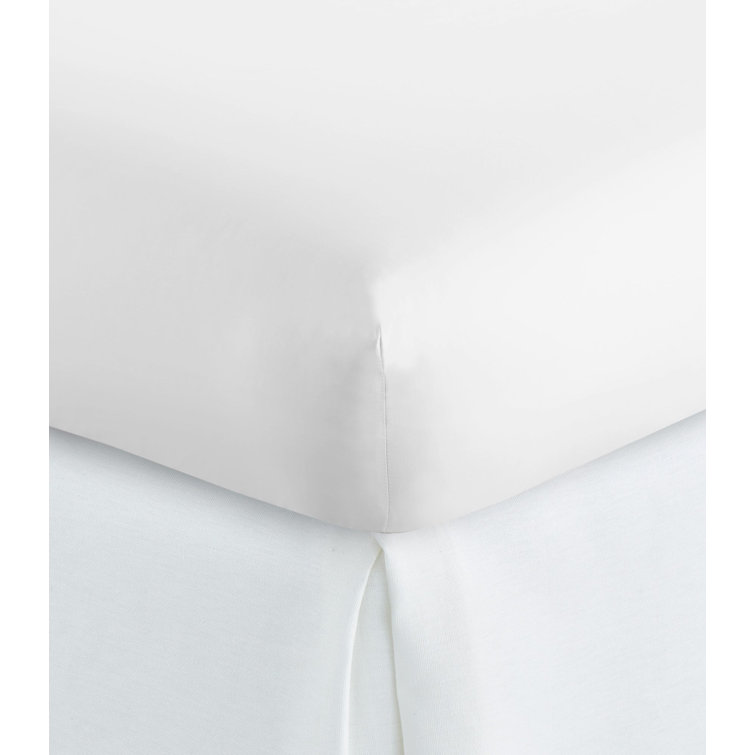 Twin White Egyptian Cotton Percale Fitted Sheet Set