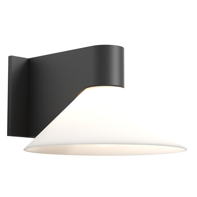 Conic Matte Black LED Sconce with Dimmable Remote Control